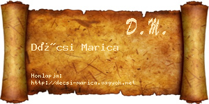 Décsi Marica névjegykártya